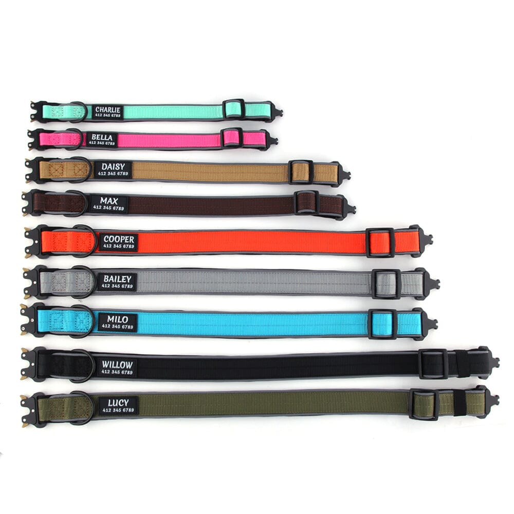 Tactical Printed ID Personalised Dog Collar Custom Pet Collars