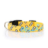 Personalised Dog Collar - Embroidered Pattern - with FREE Removable Matching Bow Tie