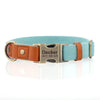 Personalised Hemp & Leather Dog Collar – Laser Engraved Buckle, Double-Layer Hemp Webbing