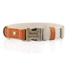 Personalised Hemp & Leather Dog Collar – Laser Engraved Buckle, Double-Layer Hemp Webbing