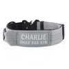Personalised Tactical Dog Collar – Printed ID Patch with Leather Handle | Reflective Heavy-Duty