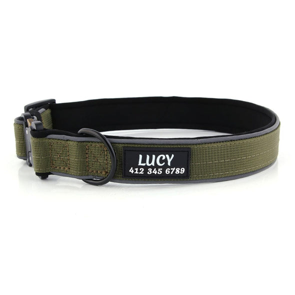 Personalised Dog Collar – Tactical Printed ID Patch | Heavy-Duty & Secure