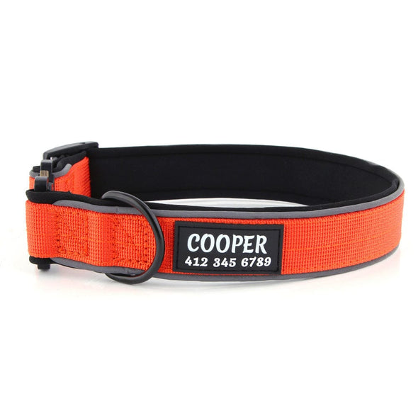 Personalised Dog Collar – Tactical Printed ID Patch | Heavy-Duty & Secure