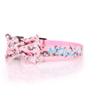 Personalised Dog Collar - Embroidered Pattern - with FREE Removable Matching Bow Tie