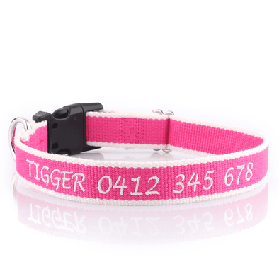 Personalised Dog Collar – Embroidered Organic Bamboo | Eco-Friendly & Durable