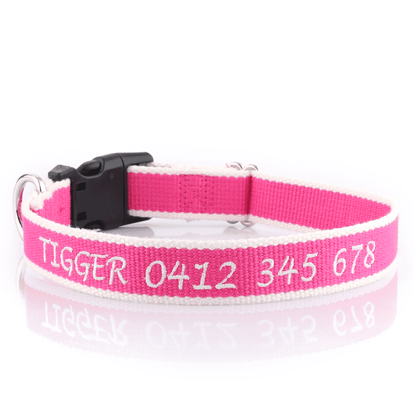 Personalised Dog Collar – Embroidered Organic Bamboo | Eco-Friendly & Durable