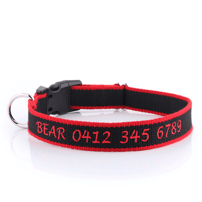 Personalised Dog Collar – Embroidered Organic Bamboo | Eco-Friendly & Durable