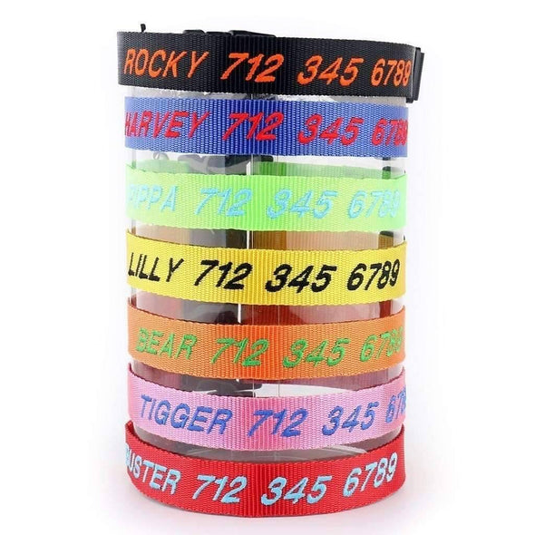 Personalised Dog Collar – Embroidered Nylon | Classic Everyday ID