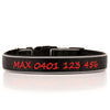 Black with red embroidery custom personalised premium padded dog collar –  reflective edging with reinforced nylon